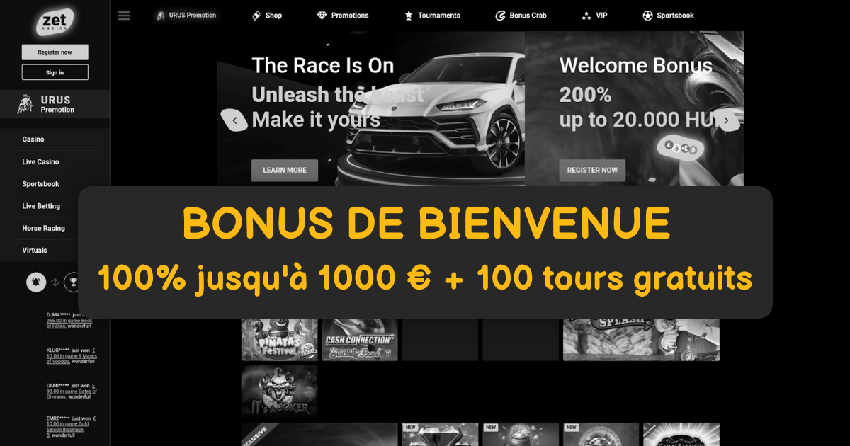 Zet Casino welcome bonus