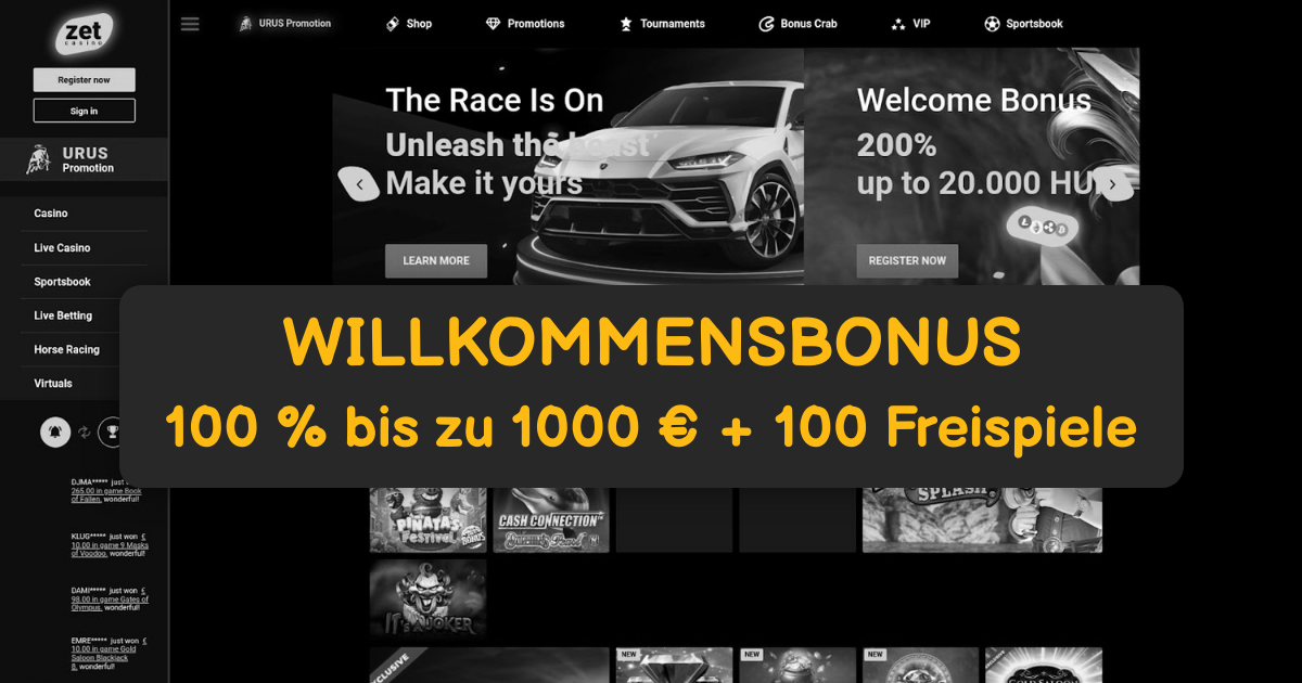 Zet Casino welcome bonus
