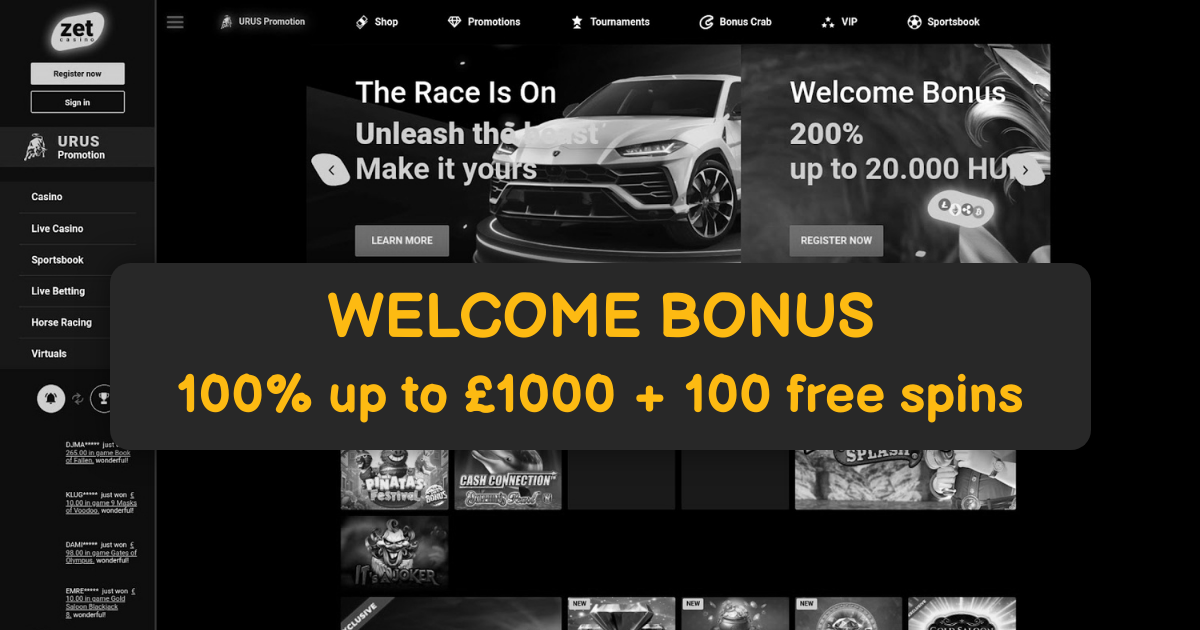 Zet Casino welcome bonus